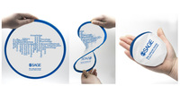 Ventilateur de poche pliable en nylon imprimé sérigraphié avec logo personnalisé FOCUS, pour promotion, haute qualité