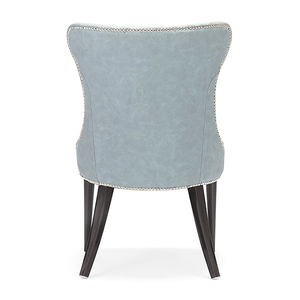 Silla de comedor tapizada de terciopelo contemporáneo Silla de comedor con patas de metal negro - Product Image 3