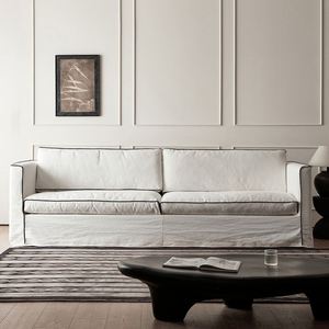 Canapé en tissu coton et lin pour maison d'hôtes, démontable et lavable, canapé minimaliste à trois places, canapé de loisirs personnalisable - Product Image 2