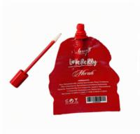 Pochette en plastique avec bec verseur pour cosmétiques, gloss à lèvres, rouge à lèvres, mascara, forme irrégulière personnalisée en aluminium