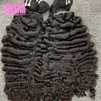 Extensions de cheveux humains vierges indiennes de qualité supérieure, 100% naturelles, à boucles crépues, double trame, cuticules alignées, couleur 1B, vente chaude