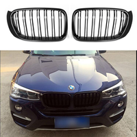 Pour BMW X3 F25 LCI X4 F26 2014-2018 Grille de calandre avant à double lamelle en ABS noir brillant moulée par injection