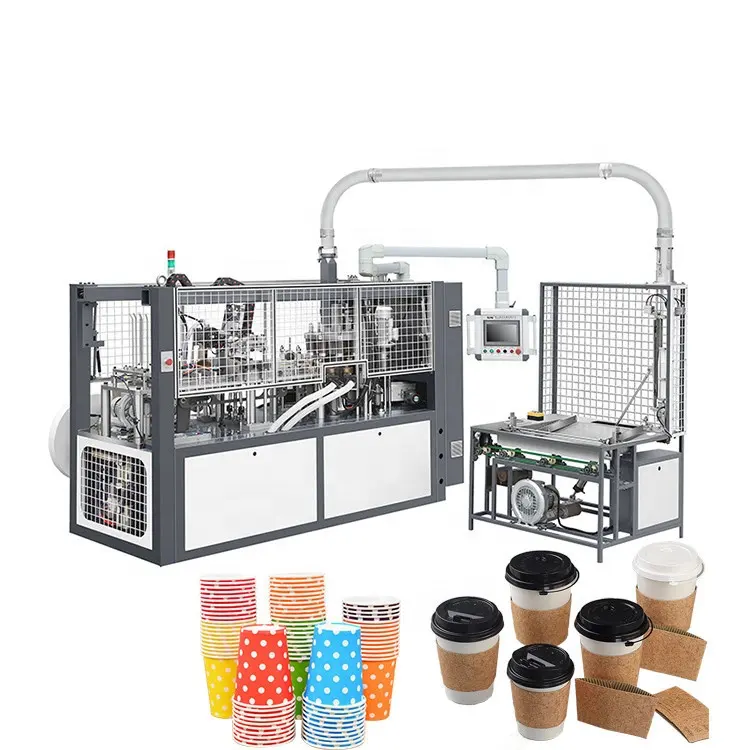ماكينة صنع أكواب ورقية مزدوجة الأطراف الآلية، ماكينة تشكيل أكواب ورقية للقهوة مع ضمان