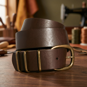 Ceinture de luxe pour homme en cuir de vachette 100% avec boucle en acier, design 3D, carrée, vintage, écologique, imperméable et résistante - Product Image 1
