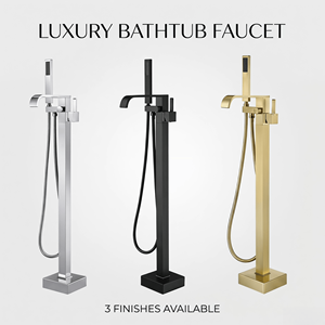 Robinet de <span class=keywords><strong>baignoire</strong></span> autoportant à poser au sol avec douchette à main, ensemble de <span class=keywords><strong>douche</strong></span> <span class=keywords><strong>en</strong></span> acier inoxydable, finition or brossé, vente chaude - Product Image 1