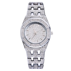 Reloj de Lujo Único para Mujer con Diamantes, Reloj Redondo Dorado con Esfera Personalizada, Reloj de Pulsera de Cuarzo de Lujo con Circonitas - Product Image 5