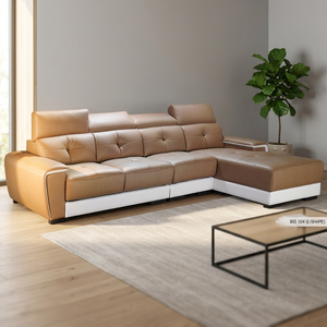 L-Shape Sofa BIS 104 Modern Luxury Home Office Living Room Furniture Genuine Leather Modular Design Eco-Friendly High Comfort - Product Image 3