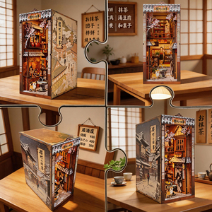 Kit de bricolage Y-TOP <span class=keywords><strong>Book</strong></span> <span class=keywords><strong>Nook</strong></span> & Puzzle en bois 3D - <span class=keywords><strong>Book</strong></span> <span class=keywords><strong>Nook</strong></span> miniature avec puzzles en bois pour enfants et cadeaux en bois à faire soi-même - Product Image 2