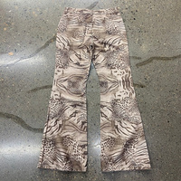 Jeans en denim évasés pour hommes, style vintage délavé, imprimé animal léopard et tigre, streetwear Y2K avec poches, vente en gros