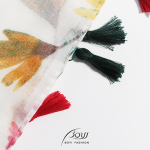 Sciarpa Versatile Multicolore in Rosso, Bianco e <span class=keywords><strong>Giallo</strong></span> per l'Uso Tutto l'Anno, Ideale per Primavera e Autunno - Product Image 2