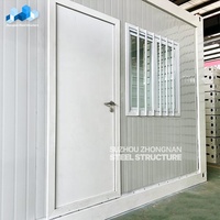 Maison préfabriquée portable Zhongnan, conteneur d'hôtel à structure plate de 20 pieds, couleur personnalisable, démontable, 2 à 3 chambres, maison miniature bon marché