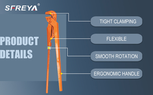 Sfreya s565 Thụy Điển Ống cờ lê 90 ° kích cỡ khác nhau độ thẳng hàm Ống cờ lê ống nước cờ lê ống nước Công cụ và thiết bị - Product Image 3