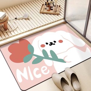 Tapis de bain en boue de diatomée Yongjin avec motif d'animaux mignons, 38x58cm, 48x78cm, 58x88cm, antidérapant, lavable, pour salle de bain - Product Image 1