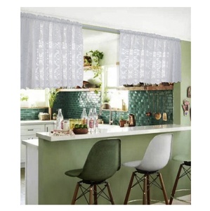 Rideaux de cuisine courts en dentelle blanche, 1 paire, de haute qualité, prix d'usine, avec valtures - Product Image 5
