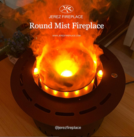 Cheminée électrique encastrable 35 cm avec vapeur circulaire, flamme LED 3D, vapeur d'eau, économe en énergie, contrôlée par application pour usage domestique