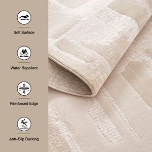 Dsermer Tappeto per <span class=keywords><strong>Soggiorno</strong></span> Grandi <span class=keywords><strong>Tappeti</strong></span> a Tinta Unita Impermeabili e Antimacchia Stile Crema Tappeto Moderno Minimalista - Product Image 3