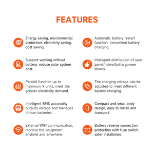 <span class=keywords><strong>Inversor</strong></span> Solar Híbrido Dual MPPT de 8kW, 10kW, 12kW, <span class=keywords><strong>Inversor</strong></span> Solar Fuera de la Red, <span class=keywords><strong>Inversor</strong></span> Solar Híbrido, <span class=keywords><strong>Inversor</strong></span> Todo en Uno - Product Image 2