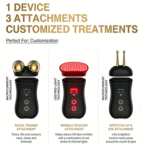 Alat Kecantikan Pribadi Wellon 3-in-1 LCD Perawatan Mata Pengurang Kerutan Terapi Cahaya Pijat Roller Kulit Wajah ABS Stainless - Product Image 3