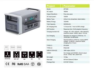 <span class=keywords><strong>Camping</strong></span> en plein air 1800W Powerstation 320000mAh LiFePO4 Batterie Centrale <span class=keywords><strong>solaire</strong></span> portable pour l'urgence - Product Image 4