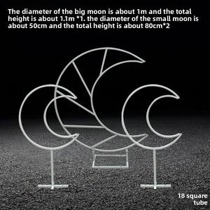 Moderno matrimonio oggetti di scena luna composizione floreale proposta arco per la sala di nozze sfondo decorazione fase di fidanzamento banchetto Setup - Product Image 2