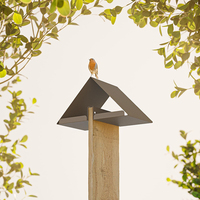 Mangeoire à oiseaux triangulaire en métal, résistante aux intempéries, réglable, à suspendre, pour décoration extérieure JH-Mech