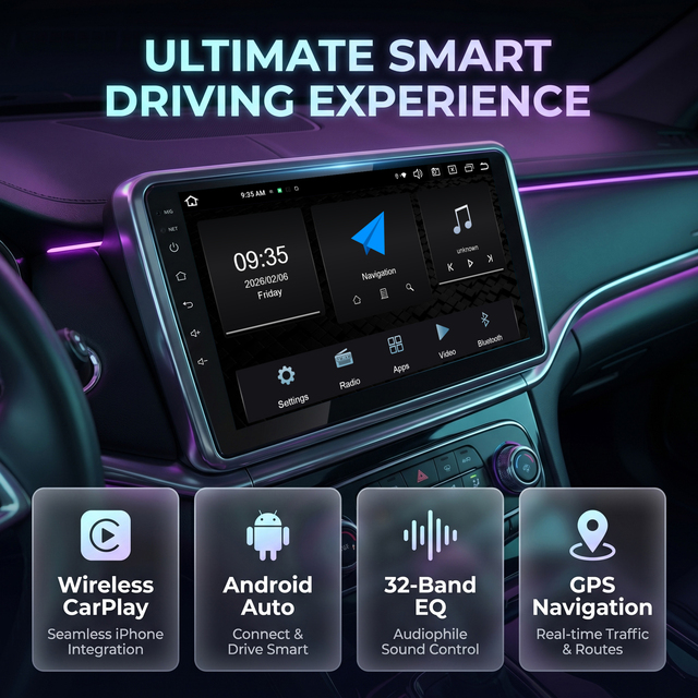 Wireless CarPlay Android Auto GPS Universal 8 Core Head Unit Car Sound System Android 10 OEM Multimedia Player Factory Orders