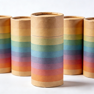 Tube cylindrique promotionnel avec étiquette personnalisée, emballage en papier écologique, boîte ronde en carton recyclable pour cadeau de mariage - Product Image 6