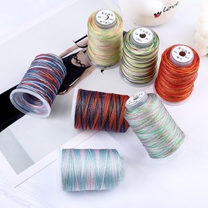 เชือกถัก 6 เส้น ลายดาว ย้อมสีแบบเซกเมนต์ ไนลอน 100% สำหรับงาน DIY เครื่องประดับทำมือ สีรุ้งหลากสี ประดับด้วยทองคำ สร้อยข้อมือ เชือกผูกข้อมือ - Product Image 1