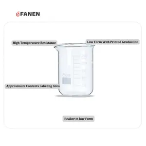 Fanen 400ml Laboratory Science Volumetric Glass Tall Form Beaker Heat Resistance Pyrex Beaker
