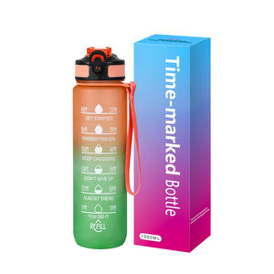 Botella Deportiva de 32oz con Gradiente de Color y Marcador de Tiempo, Botella de Agua Motivacional de Gran Capacidad - Product Image 1