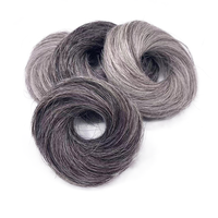 Usine directe bon prix gris bouclés Chignon chignon Double dessiné Remy cheveux tissage chinois Extension de cheveux