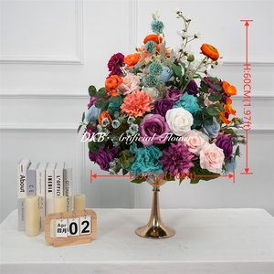 DKB <b>Artificial</b> Silk Flower Ball Large Flower Ball Rose Flower Ball Big Table Centerpieces for Wedding Party Decoration - Product Image 2