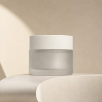 Contenant Rond Givré avec Couvercle Blanc Vide pour Baume à Lèvres, Pommade, Emballage Cosmétique