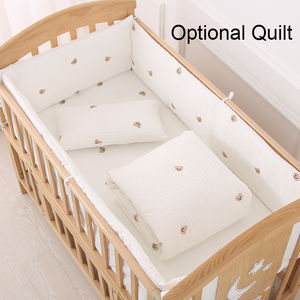 Protector de <span class=keywords><strong>Cuna</strong></span> Personalizado, Anti-Golpes, Ropa de Cama <span class=keywords><strong>para</strong></span> Bebé, Bordado, Desmontable y Lavable, Forro Grueso - Product Image 6