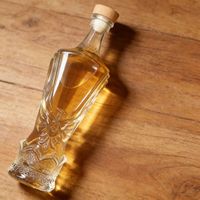 Bouteille en verre personnalisée de 700 ml avec bouchon pompe, forme unique, bouchon en liège sérigraphié pour vodka, whisky, brandy, tequila, boîtes de nuit