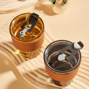 Custom Insulated Tumbler Glass Mug with Straw & Lid, Thicken Walls & Protective Sleeve, Ideal for Iced Drinks - Product Image 2
