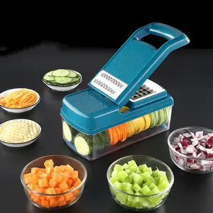 Kitchen accessories multifunctional vegetable cutter manual vegetable chopper food slicer,Onion, Salad, Veggie Chopper 11 Blades