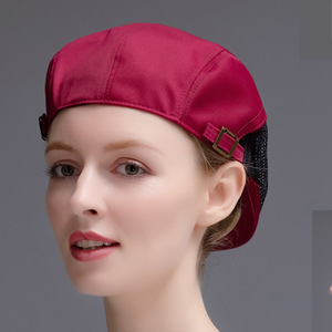 Color puro ajustable bordado Logo pelo cabeza gorra hombres mujeres unisex restaurante cocina camarero camarera chef sombrero - Product Image 4