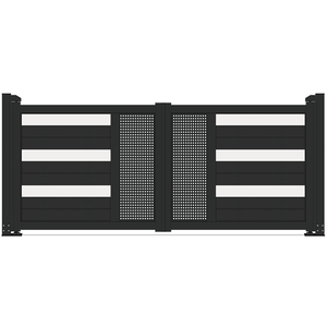 Porte de jardin en <span class=keywords><strong>aluminium</strong></span> électrique contemporaine-Entrée de sécurité motorisée avec fonction de verrouillage automatique - Product Image 1