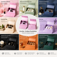 Boîte cadeau magnétique trapézoïdale personnalisée avec logo imprimé, design créatif, avec poignée, pour emballage cosmétique et beauté, vente en gros