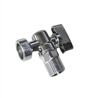 Robinet d'angle en laiton chromé forgé, interrupteur manuel, raccord fileté mâle, eau 1/2 po, joint PTFE