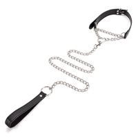 Collier BDSM NAOUME en PU noir pour jeux érotiques, jouet sexuel de bondage, collier de soumission pour adultes hommes et femmes