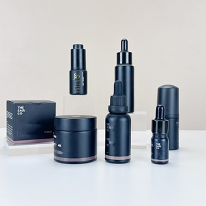 Wholesale Empty Skincare Packaging Set 30ml 40ml 50ml 100gml Black Matte Glass <b>Jar</b> Dropper Bottle and Paper Box <b>Plastic</b> Tube - Product Image 5