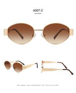 2025 Offre Spéciale mode métal rétro ovale Designer lunettes de soleil hommes logo personnalisé lunettes de soleil d'extérieur femmes - Product Image 5