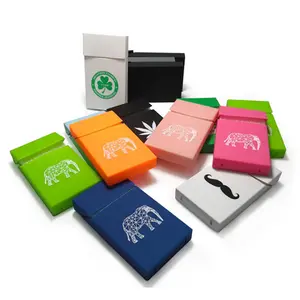 Portable Women Slim Smoking Cigarette Holder Pack Box Silicone Cigarette Case Cover