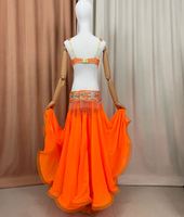 Costume de danse du ventre professionnel pour femmes, vente chaude, tenue pour spectacle sur scène, ensemble de 3 pièces, costume de danseuse de carnaval orné de perles