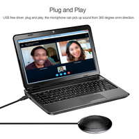 Microphone de haut-parleur de conférence USB de bureau 360 degrés avec haut-parleur micro d'ordinateur à condensateur omnidirectionnel pour PC portable