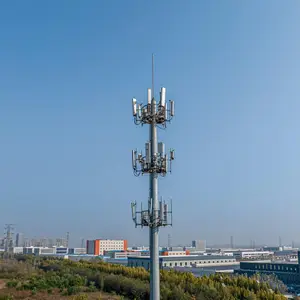 15m Monopoles Antenna Mast Telecom 50m Telecommunication Monopole Galvanized Single Pole Steel Tower