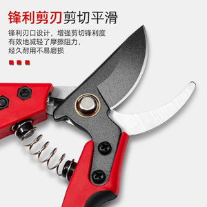 Lu Ban's Work Bypass Pruning Shears Stainless Steel Blade Red Handle 20-30 Mm For Branches Cutting - Product Image 1