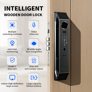 Serrure de porte intelligente à reconnaissance faciale en gros, sans clé, avec carte à puce, carte mémoire et clé de secours pour portes en aluminium - Product Image 2